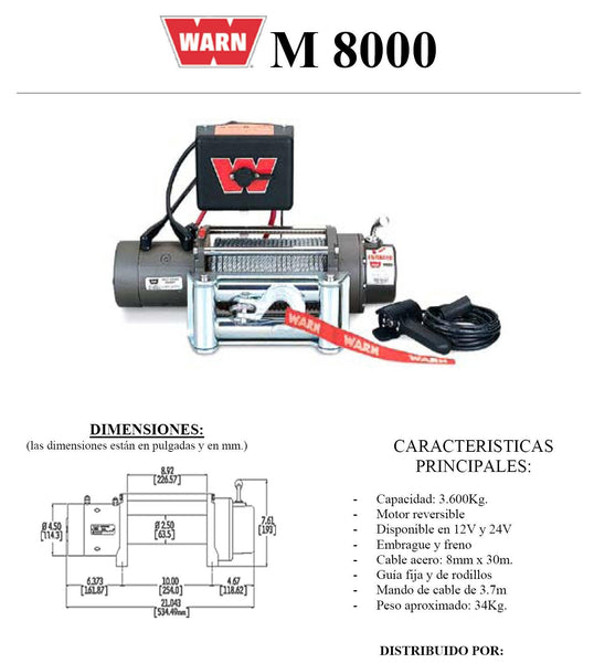 WARN M8000 12v WINCH